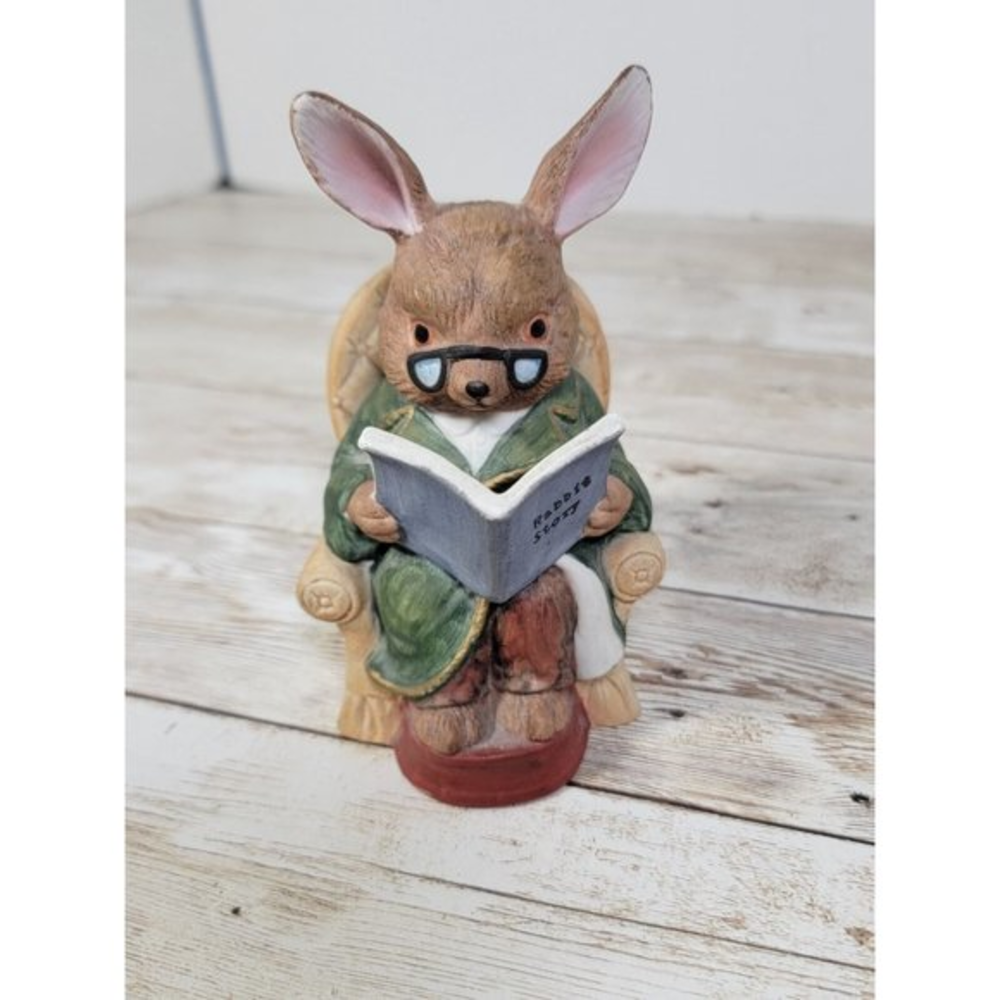 Carl Scheidig Bunny Rabbit Grandfather Figurines 4" Collectable Germany Brinns